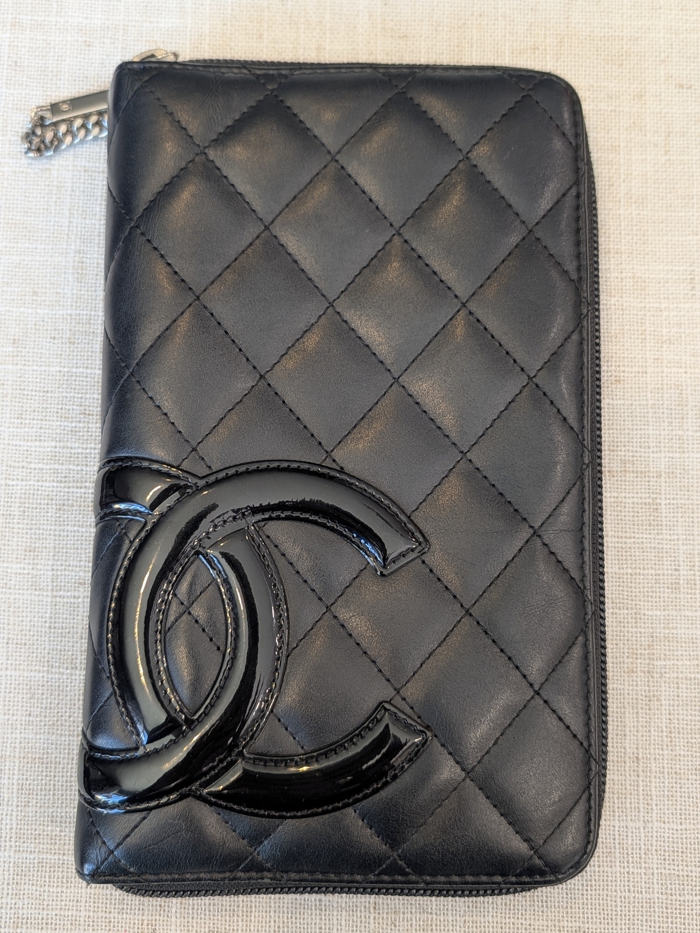 Chanel Black Quilted Cambon Ligne Zippy Organizer In Lambskin